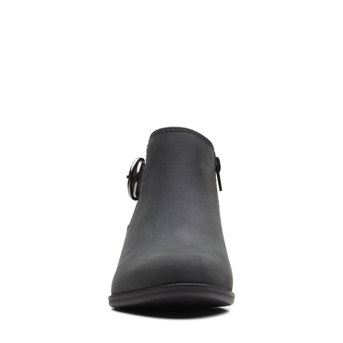 Clarks Adreena Field 26169610 Womens Black Wide Leather Ankle & Booties Boots