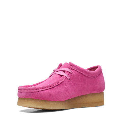 Clarks Wallabee 26169914 Womens Pink Leather Oxfords & Lace Ups Casual Shoes