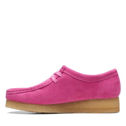 Clarks Wallabee 26169914 Womens Pink Leather Oxfords & Lace Ups Casual Shoes
