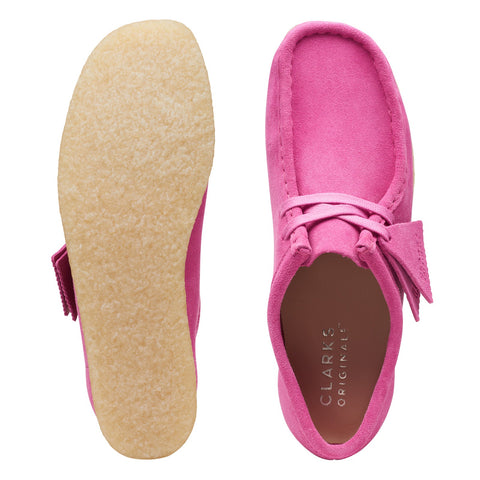 Clarks Wallabee 26169914 Womens Pink Leather Oxfords & Lace Ups Casual Shoes
