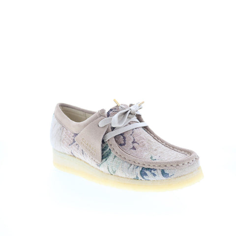 Clarks Wallabee 26169916 Womens Gray Suede Oxfords & Lace Ups Casual Shoes