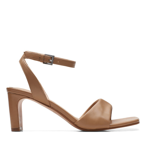 Clarks Seren 65 Strap 26171055 Womens Brown Leather Heeled Sandals Shoes