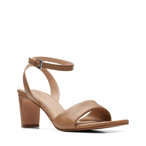 Clarks Seren 65 Strap 26171055 Womens Brown Leather Heeled Sandals Shoes