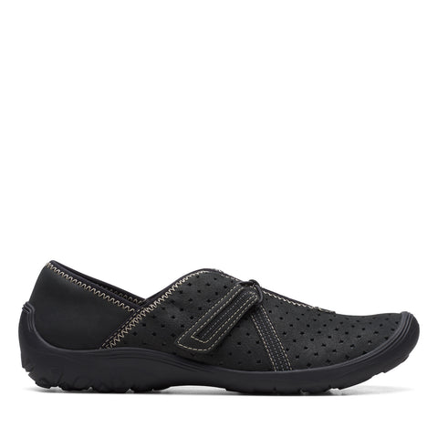 Clarks Fiana Braley 26171202 Womens Black Wide Lifestyle Sneakers Shoes