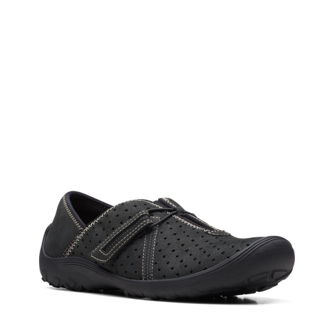 Clarks Fiana Braley 26171202 Womens Black Wide Lifestyle Sneakers Shoes