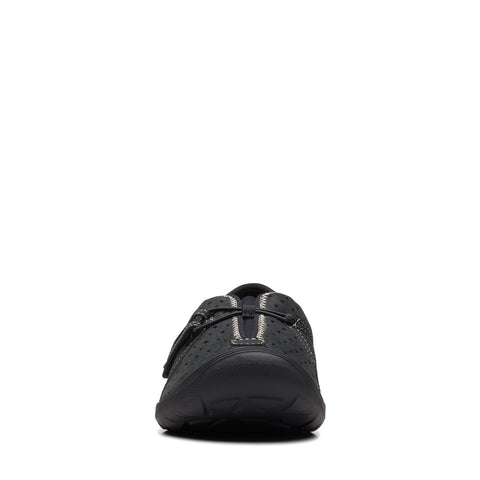 Clarks Fiana Braley 26171202 Womens Black Wide Lifestyle Sneakers Shoes