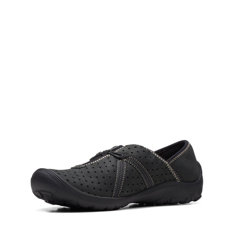 Clarks Fiana Braley 26171202 Womens Black Wide Lifestyle Sneakers Shoes
