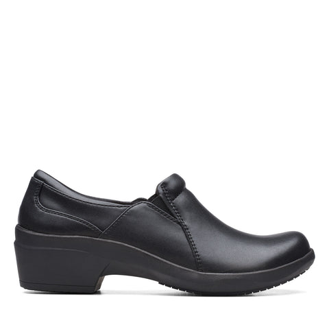 Clarks Talene Pace 26171331 Womens Black Wide Leather Loafer Flats Shoes