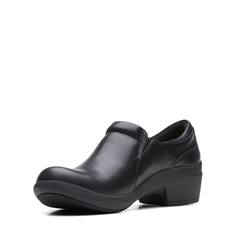Clarks Talene Pace 26171331 Womens Black Wide Leather Loafer Flats Shoes