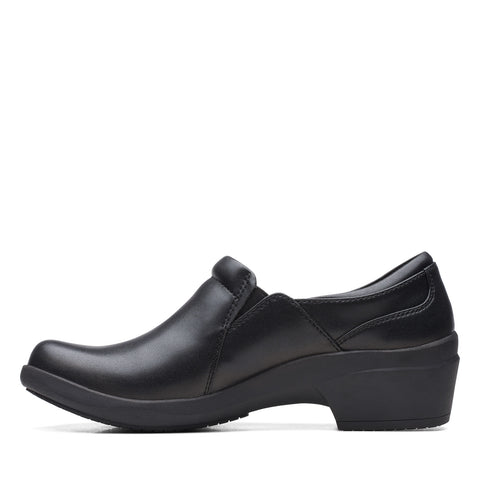 Clarks Talene Pace 26171331 Womens Black Wide Leather Loafer Flats Shoes