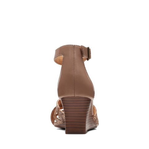 Clarks Cielo Charm 26171525 Womens Brown Wide Heeled Sandals Shoes