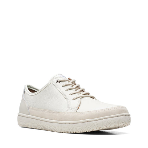 Clarks Hodson Lace 26171709 Mens White Leather Lifestyle Sneakers Shoes 