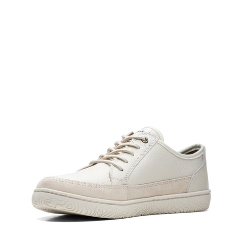 Clarks Hodson Lace 26171709 Mens White Leather Lifestyle Sneakers Shoes 