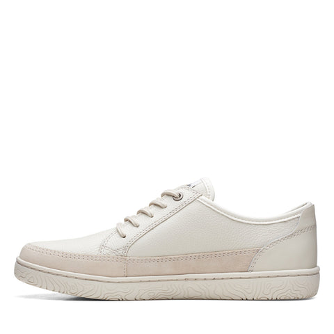 Clarks Hodson Lace 26171709 Mens White Leather Lifestyle Sneakers Shoes 