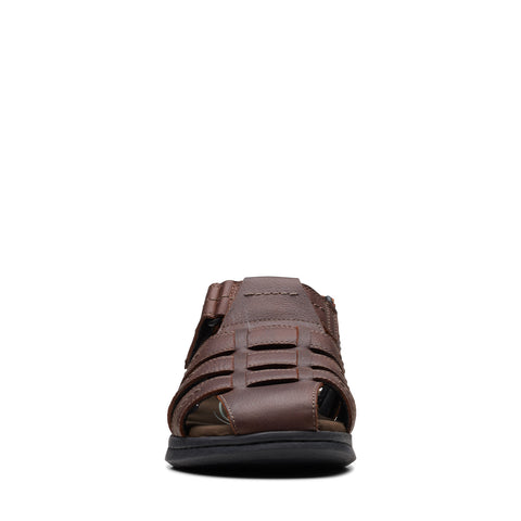 Clarks Walkford Fish 26171794 Mens Brown Wide Leather Strap Sport Sandals Shoes