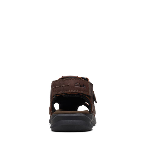 Clarks Walkford Fish 26171794 Mens Brown Wide Leather Strap Sport Sandals Shoes
