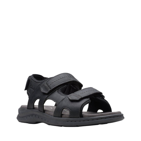 Clarks Walkford Walk 26171795 Mens Black Leather Sport Sandals Shoes