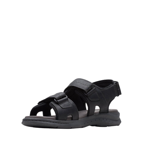 Clarks Walkford Walk 26171795 Mens Black Leather Sport Sandals Shoes