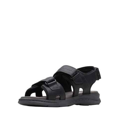 Clarks Walkford Walk 26171795 Mens Black Leather Sport Sandals Shoes