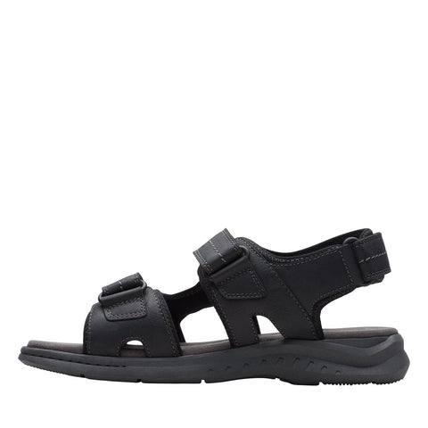 Clarks Walkford Walk 26171795 Mens Black Leather Sport Sandals Shoes