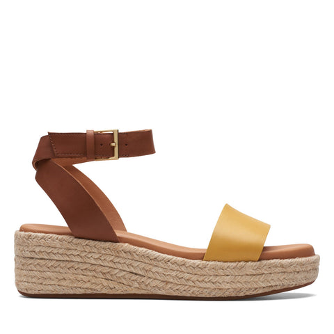 Clarks Kimmei Ivy 26171871 Womens Brown Leather Wedges Sandals Shoes