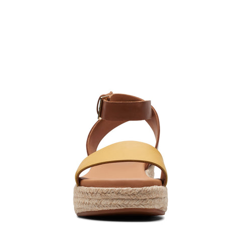 Clarks Kimmei Ivy 26171871 Womens Brown Leather Wedges Sandals Shoes