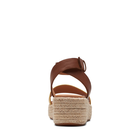 Clarks Kimmei Ivy 26171871 Womens Brown Leather Wedges Sandals Shoes