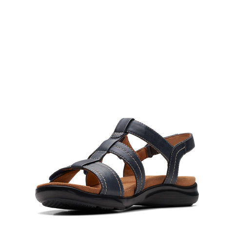 Clarks Kitly Step 26172013 Womens Blue Leather Strap Sandals Shoes