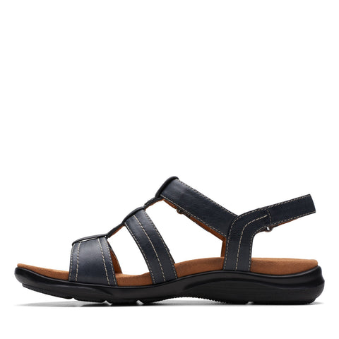 Clarks Kitly Step 26172013 Womens Blue Leather Strap Sandals Shoes