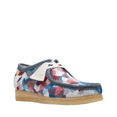 Clarks Wallabee 26172247 Mens Blue Canvas Oxfords & Lace Ups Casual Shoes