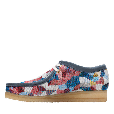 Clarks Wallabee 26172247 Mens Blue Canvas Oxfords & Lace Ups Casual Shoes