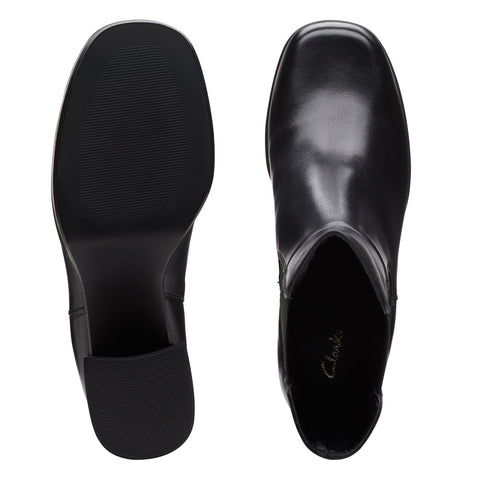 Clarks Pique Up 26172271 Womens Black Leather Slip On Chelsea Boots