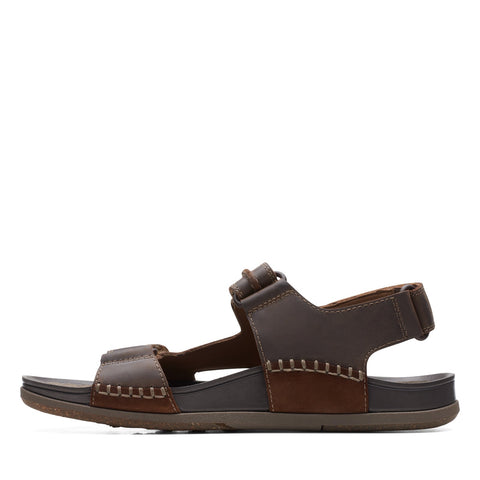 Clarks Nature 5 Trail 26172331 Mens Brown Leather Strap Sport Sandals Shoes 