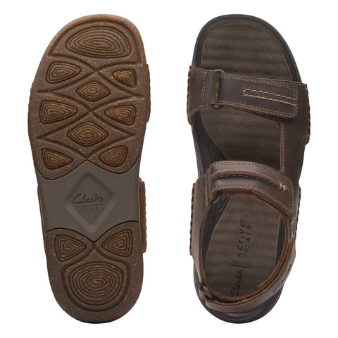 Clarks Nature 5 Trail 26172331 Mens Brown Leather Strap Sport Sandals Shoes 