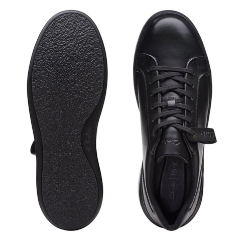 Clarks CourtLite Move 26172395 Mens Black Leather Lifestyle Sneakers Shoes