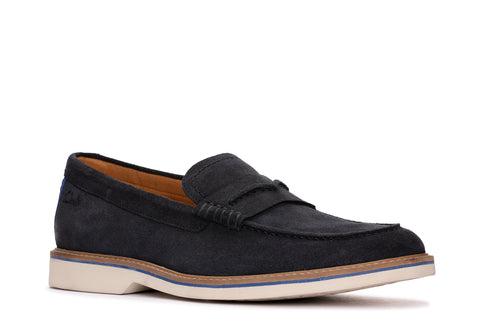 Clarks Atticus LT Slip 26172441 Mens Blue Loafers & Slip Ons Penny Shoes