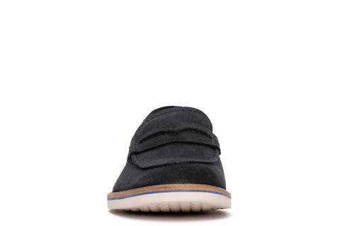 Clarks Atticus LT Slip 26172441 Mens Blue Loafers & Slip Ons Penny Shoes