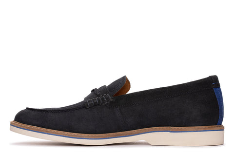Clarks Atticus LT Slip 26172441 Mens Blue Loafers & Slip Ons Penny Shoes