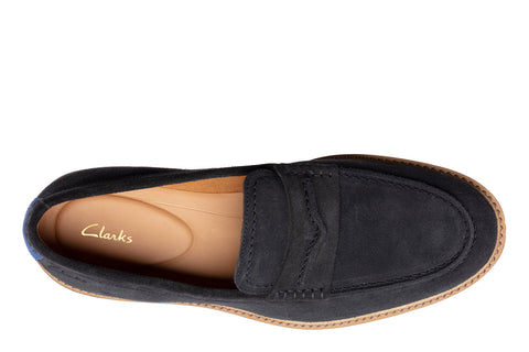 Clarks Atticus LT Slip 26172441 Mens Blue Loafers & Slip Ons Penny Shoes