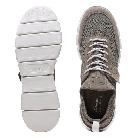 Clarks Nature X Go 26172681 Mens Gray Leather Lifestyle Sneakers Shoes