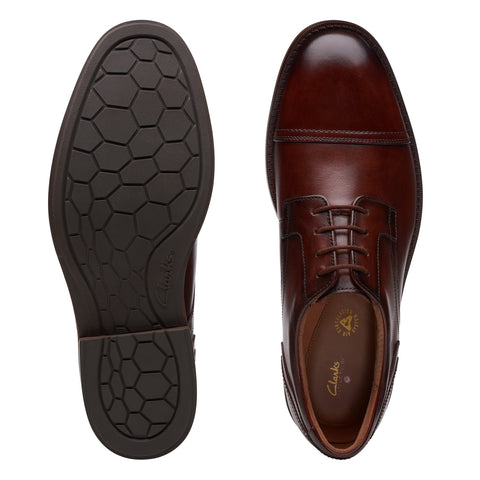Clarks Un Hugh Cap 26172837 Mens Brown Wide Oxfords & Lace Ups Cap Toe Shoes