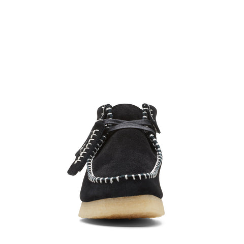 Clarks Wallabee Boot Stitch 26173225 Womens Black Suede Chukkas Boots 