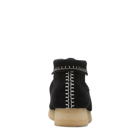 Clarks Wallabee Boot Stitch 26173225 Womens Black Suede Chukkas Boots 
