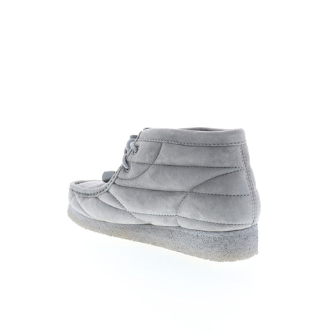 Clarks Wallabee Boot 26173231 Womens Gray Suede Slip On Casual Dress Boots