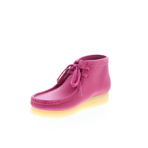 Clarks Wallabee Boot 26173235 Womens Pink Nubuck Lace Up Chukkas Boots