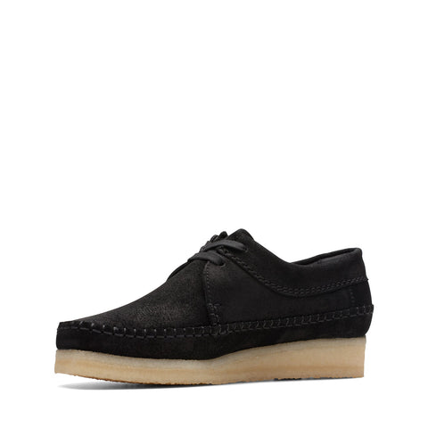 Clarks Weaver 26173255 Womens Black Suede Oxfords & Lace Ups Casual Shoes