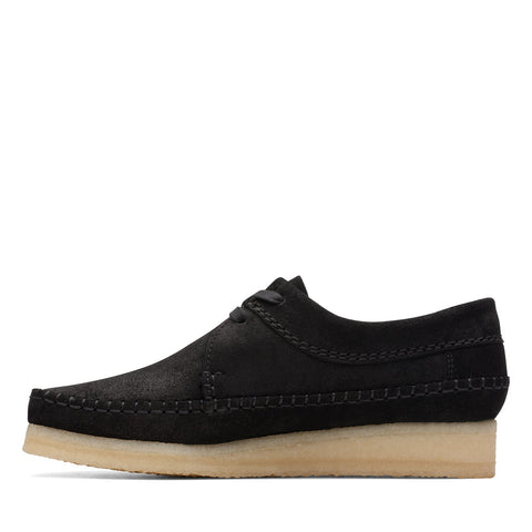 Clarks Weaver 26173255 Womens Black Suede Oxfords & Lace Ups Casual Shoes