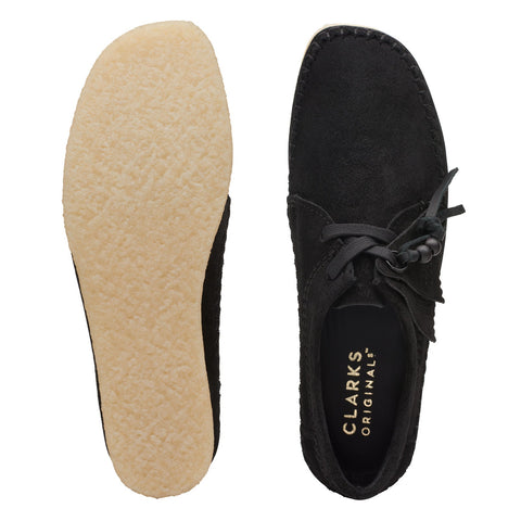 Clarks Weaver 26173255 Womens Black Suede Oxfords & Lace Ups Casual Shoes