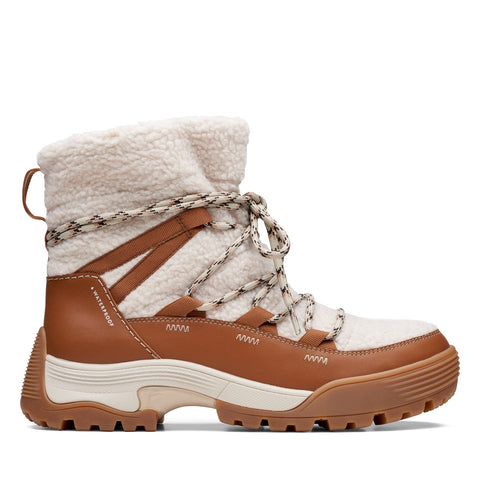 Clarks ATL Hike Up Waterproof 26173408 Womens Beige Leather Hiking Boots