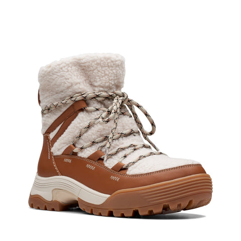 Clarks ATL Hike Up Waterproof 26173408 Womens Beige Leather Hiking Boots